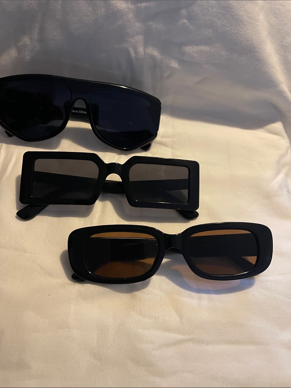 Set of 3 Unisex Black Sunglasses